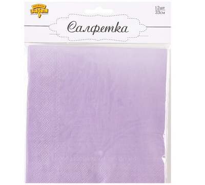 Салфетка Пастель лаванда 33см 12шт/