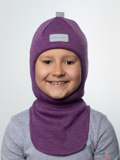 Шапка-шлем 20101-01 с утеплителем, х/б подклад, пурпур 48-50