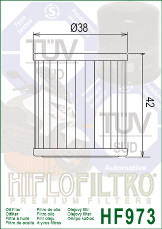 Масляный фильтр  HIFLO FILTRO HF973 для Suzuki (16510-09J00)