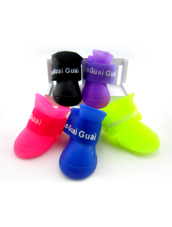 Сапожки резиновые ярко-желтые для собак