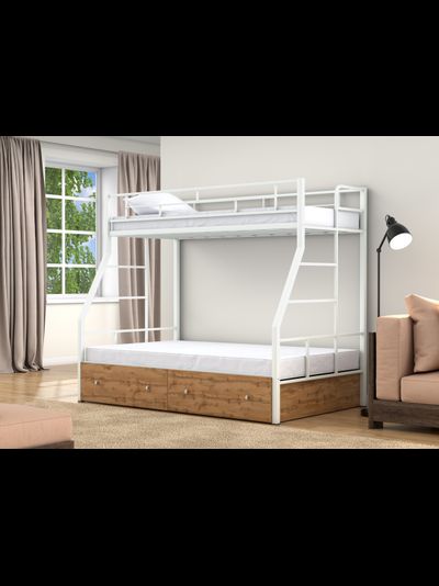 Двухъярусная кровать Раута Твист белая