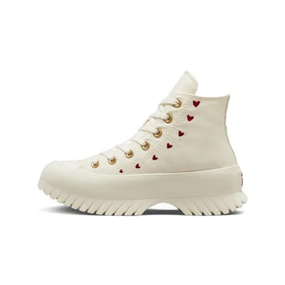 мужские на высокой платформе Кеды Converse All Star с красными сердечками A05341C