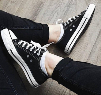 Кеды Converse All Star черно-белые низкие M9166