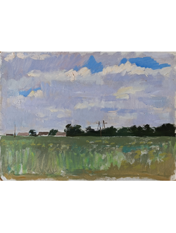 "Под Псковом" картон масло 1961 год