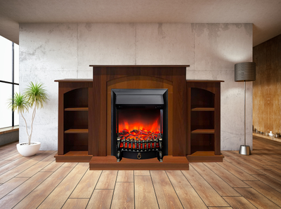 камин с полками