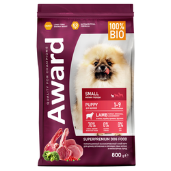 AWARD (Авард) сухой корм для щенков мелких пород, Ягненок с индейкой, 800 г