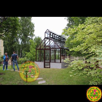 Базовая комплектация английской теплицы из стекла и алюминия ЙОРКШИР размером 6000 x 3000 мм
