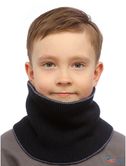 Шарф(снуд)  22-33 двойной,цвет темно-синий,джинс размер 2