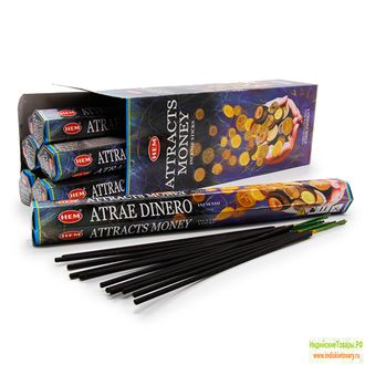 Благовония "HEM ATTRACTS MONEY" ПРИВЛЕЧЕНИЯ ДЕНЕГ от компании HEM, 20 г (20 ароматических палочек)