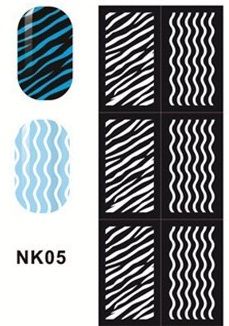 Трафарет для маникюра NK05  (12 шт в упаковке)