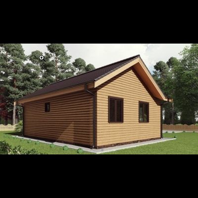 Одноэтажный каркасный дом с двумя спальнями 53м² (SK45)