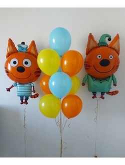 Набор шаров с гелием "С днем рождения!" Коржик и Компот