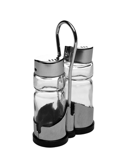 Набор для специй соль+перец, стекло, сталь, 35 мл, H=125, L=80 мм