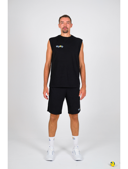 Футболка тренировочная БЕЗ РУКАВОВ Volleylife ЧЕРНЫЙ (размер с 50 по 54)