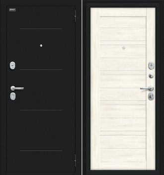 Металлическая дверь Сити Kale Букле чёрное/Nordic Oak