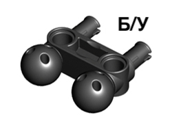 ! Б/У - Technic, Pin Connector Perpendicular 3L with 2 Pins and 2 Ball Joints, Black (90630 / 4593576 / 6236809) - Б/У