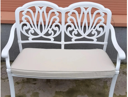 Белая скамья из литого алюминия Valeria II