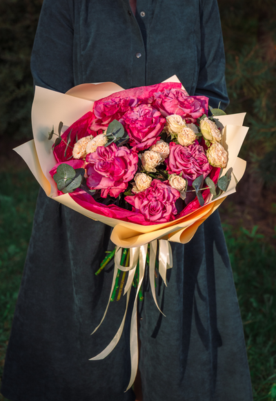Букет с розами кантри блюз