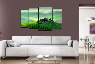 Модульная картина "Усадьба на холме"