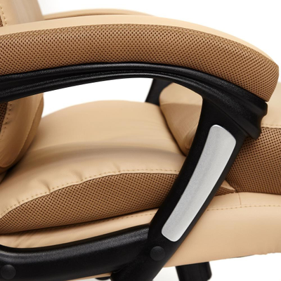 Кресло DUKE искусственная кожа/ткань бежевый/бронзовый