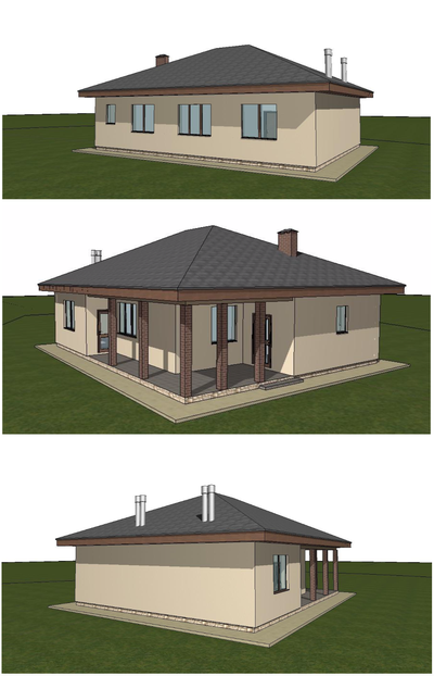 Одноэтажный дом с тремя спальнями 101м² (S15)