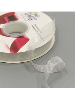 Лента органза 15мм (жемчужно-белая), 91,4м