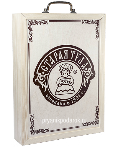 Тульский пряник "В День Рождения" в деревянной коробке с повидлом 2000 гр.