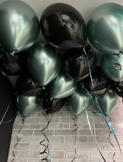 Шары чёрный, хром тиффани  15 шт под потолок