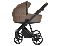 Коляска 3в1 Roan Sol кожа Camel/Black (руч.Тем.коричневый)