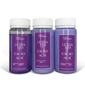 Набор кератина Ultra Liss Cacao&Acai максимальное выпрямление и восстановление 100/100/100 мл