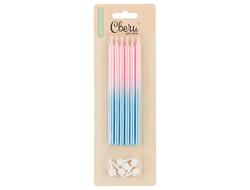 Свечи для торта розово-голубые 6 шт