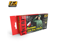 AK-Interactive: Набор акриловых красок: Цвета германской униформы Field Grey