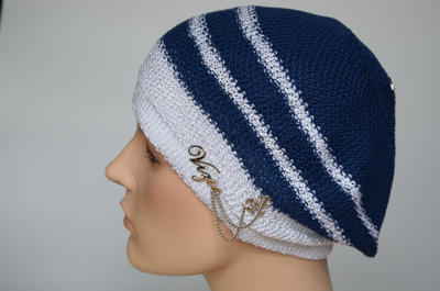 Берет в полоску Vizio 5038 синий с белым