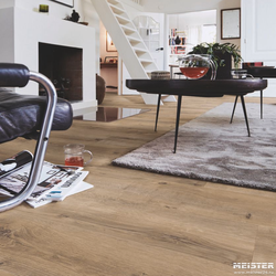 Виниловый пол Meister Дуб Потрескавшаяся земля 7432 в интерьере