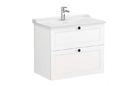 Модуль с классической раковиной, Vitra Root Classic, 80 см, 2 ящика, матовый белый, 68869