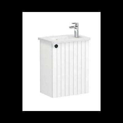 Модуль с круглой раковиной, Vitra Root Groove, 45 см, с дверцей, матовый белый, правосторонний, 69198