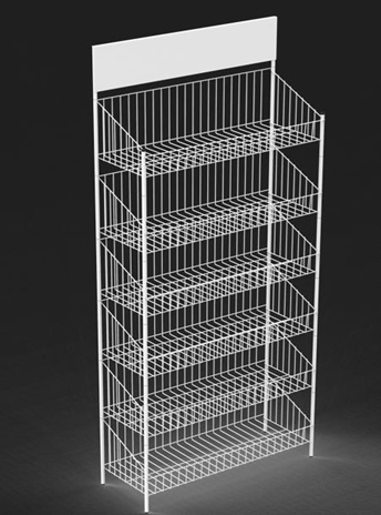 Стеллаж КОЛОСОК с рекламой 900мм с 6-ю корзинами