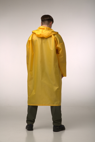 макет дождевика тканевого спина желтого цвета