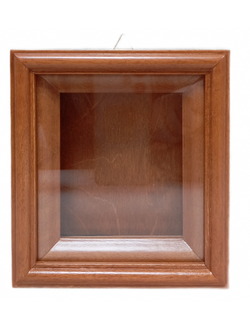 Киот деревянный с гладкой деревянной рамой для иконы формата 9х10,5см