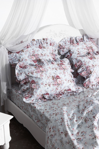 Постельный комплект с оборками "розы" (хлопок 100%)