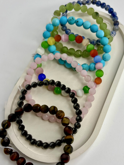 Браслет шарик, разные камни