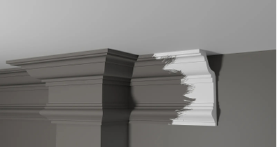 Потолочный плинтус DECOR-DIZAYN DD513, из дюрополимера, под покраску, ударопрочный, 2 метра