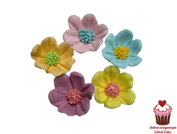 Цветы сахарные Незабудки разноцветные, 5 шт.