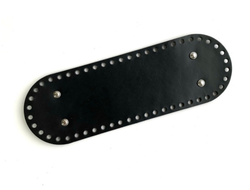 Донышко для сумки кожаное 30х10 см овальное с ножками цвет черный
