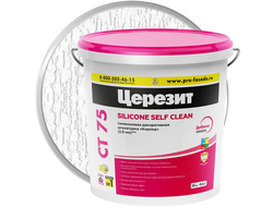 Штукатурка декоративная силиконовая ЦЕРЕЗИТ CT 75 Белая база А Короед 2 мм 25 кг
