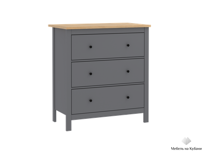 2.08.02.020.15 САГА комод 3 ящика серый/ясень