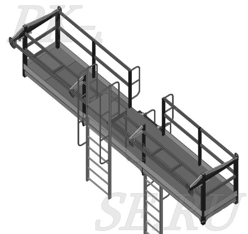 Площадка навешиваемая на полувагон боковая алюминиевая ПНПБА