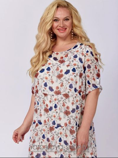 Шифоновое платье с цветочным орнаментом