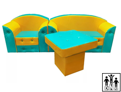 Детская игровая мебель "Гулливер" зеленый / желтый