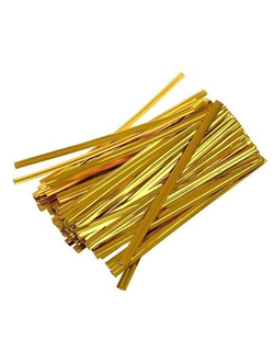 Твист лента/завязки для пакетов 8 см (800 шт), золотая в Калининграде